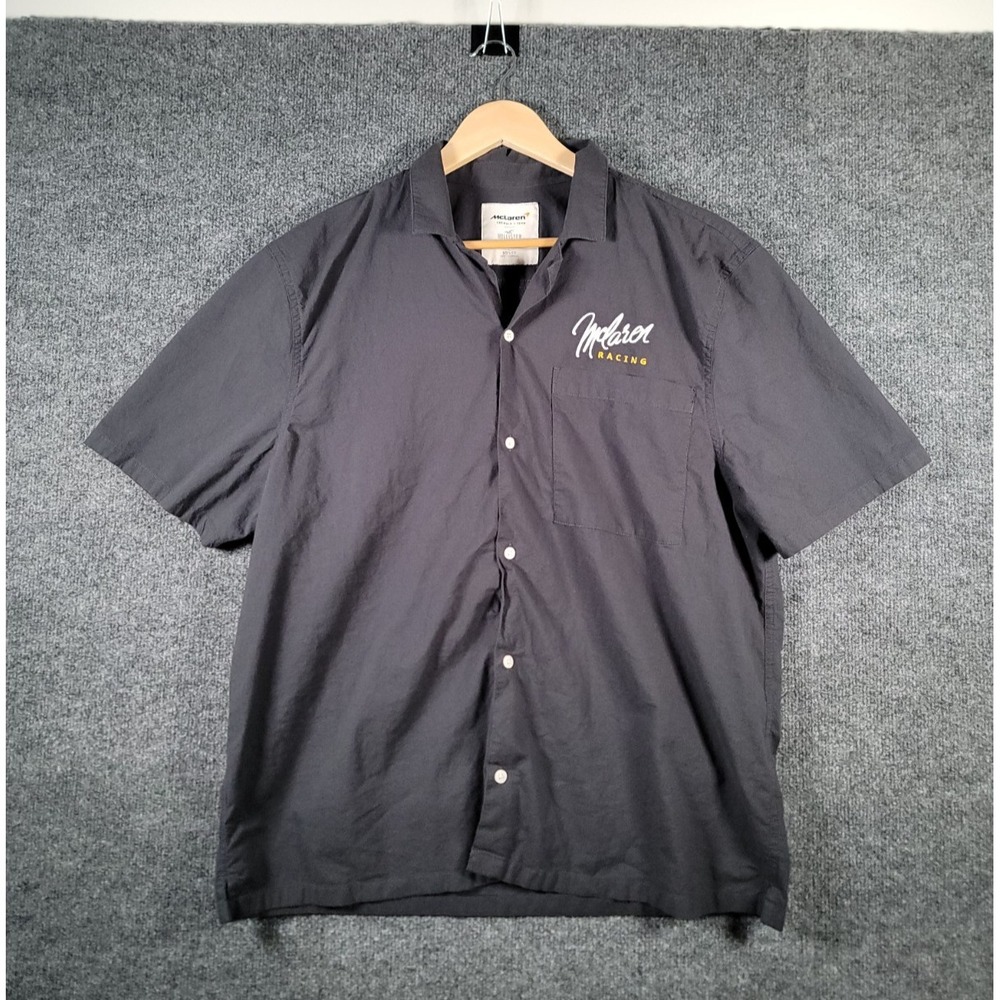 Hollister x F1 Formula One McLaren Racing Embroidered Button Up Shirt Mens Large